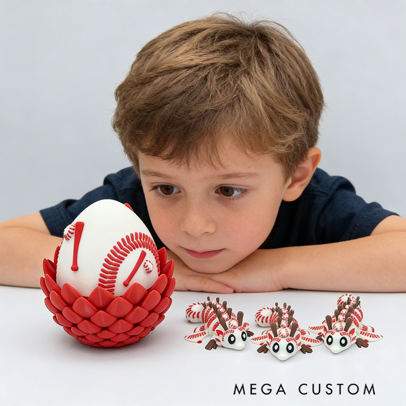 Personalized 3D Baseball Dragon and Egg Baseball the Perfect Gift for Baseball Loving Kids