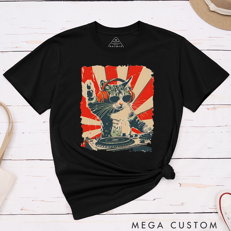 [Personalized Pet Lover Cool DJ Pet T-shirt Funny Pet with Headphones Shirt Stylish Pet Lovers Gift Trendy Pet Graphic T-Shirt