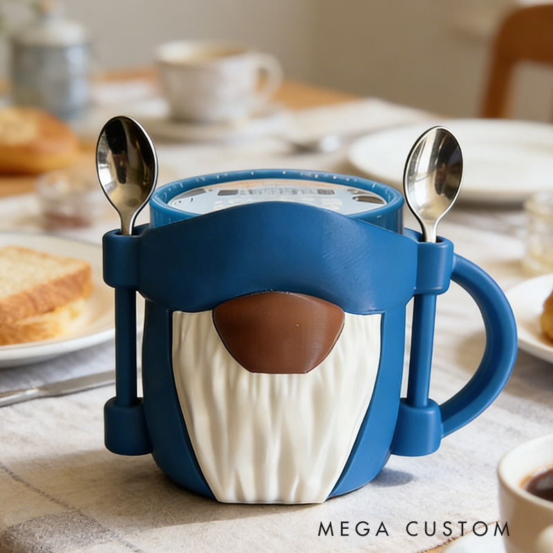 Personalized Hanukkah Gnome Ice Cream Cozy Pint Holder 3D Printed with Spoon Slots Religious Gift Happy Hanukkah Gift for Ice Cream Lover