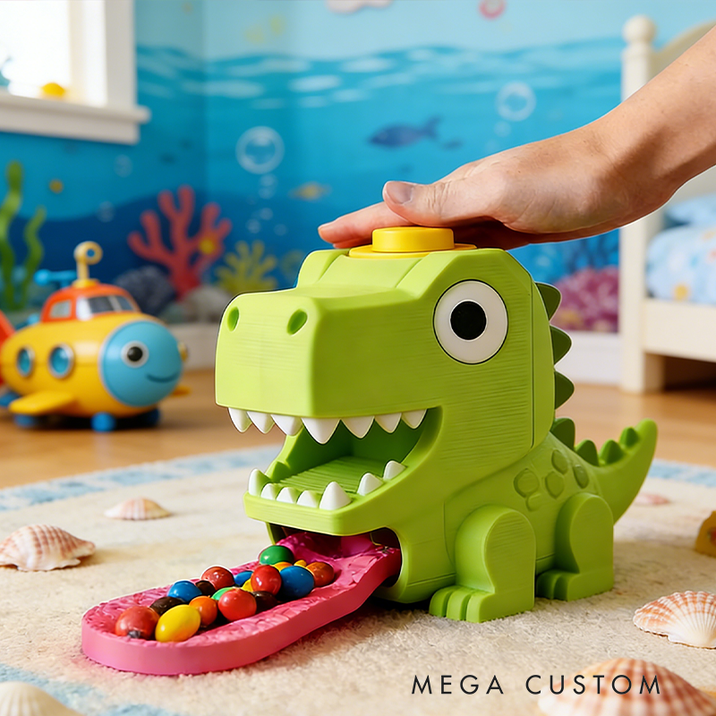 Cute Dinosaur Candy Dispenser – Interactive Kids Snack Holder with Press-Top Treat Dispensing