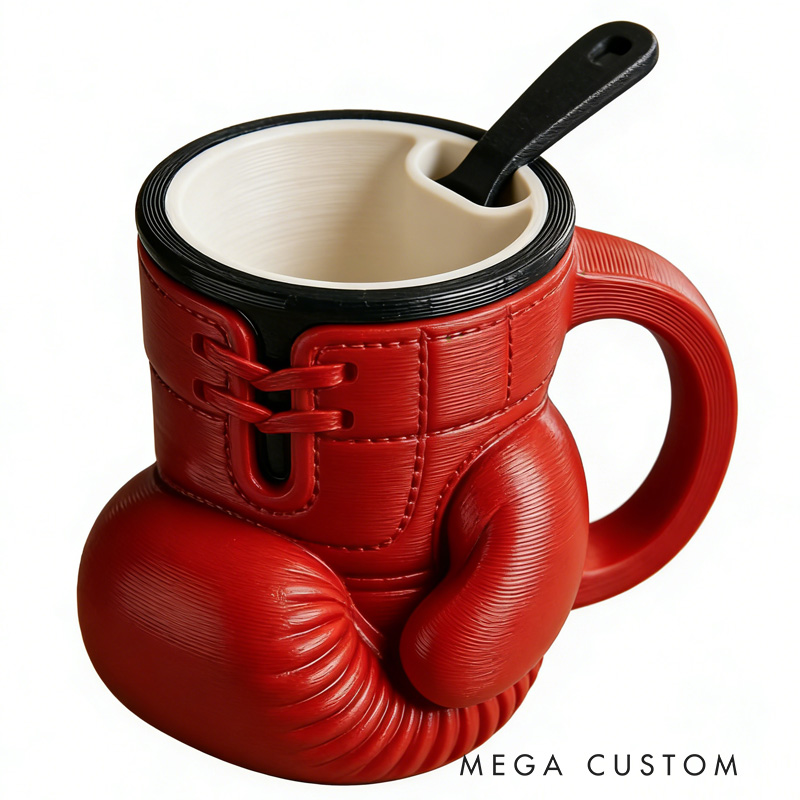 Personalized Boxing Glove Ice Cream Pint Holder with Spoon Slot Holder 3D Printed Cozy with Spoon Slot Fitness Inspired Cozie Gym Gift Fuzzy Texture for Gym Lover