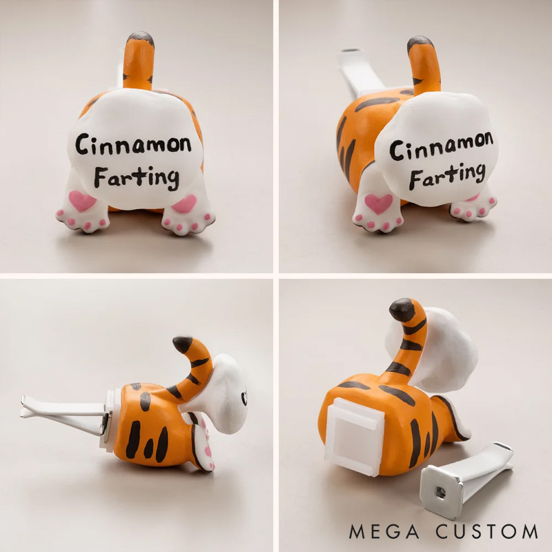 Personalized Cat Butt Gypsum Car Diffuser Vent Clip with Hand-Drawn Name Car Accessories Gift for Cat Lovers