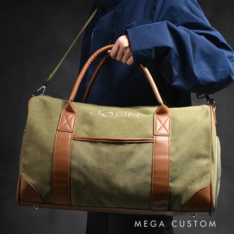 Personalized Name Duffel Bag Embroidered Travel Bag for Man Groomsmen Gift Duffel Bag Groomsmen Gift Best Men Bag Travel Overnight Bag
