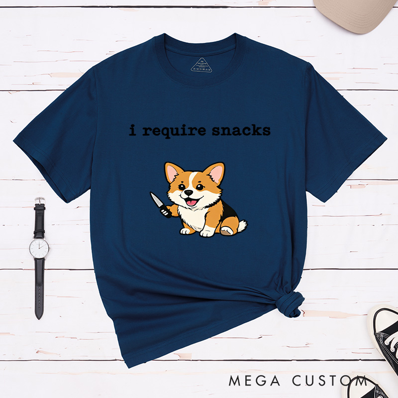 Personalized Pet Lover Funny I Require Snacks Pet Tee  Funny Goblincore Animal Lover Gift Cozy Snack Gremlin Tee T-Shirt