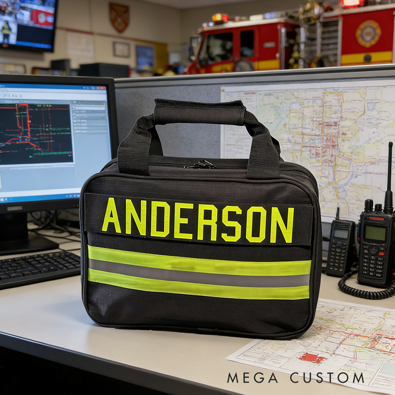 Personalized Custom Hi-Vis Gear Bag - Personalized Name Heavy-Duty Organizer with Reflective Stripes | Durable Water-Resistant Toiletry/Tool Bag