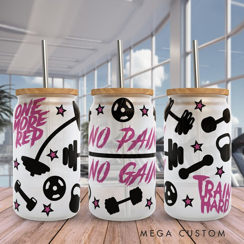 Personalized Gym Water Glasses Fitness Exercise Glass Gym Fuel Workout Motivational Glass Tumbler Birthday Gift for Gym Lover 