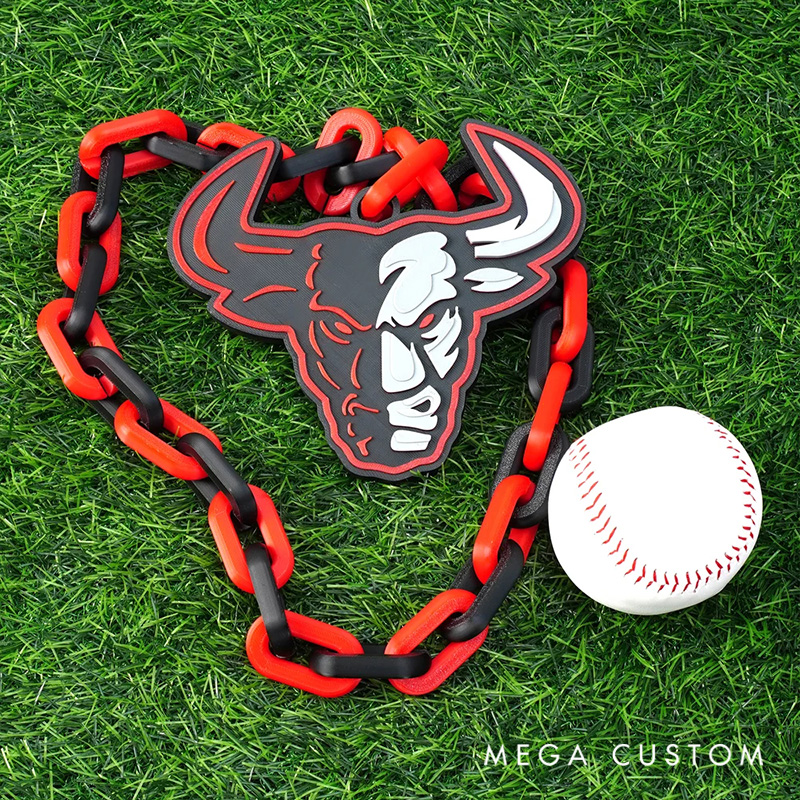 Personalized 3D Printed Sporty Team Logo Turnover Chain with Photo Birthday Game Day Gift for Team Members Sports Fans