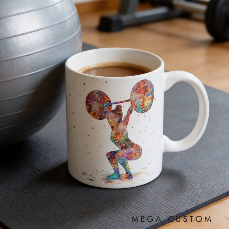 Personalized Couple Mug Fitness Gift Weightlifting Mug Female Weightlifter Gift Fitness Cup for Gym Lover
