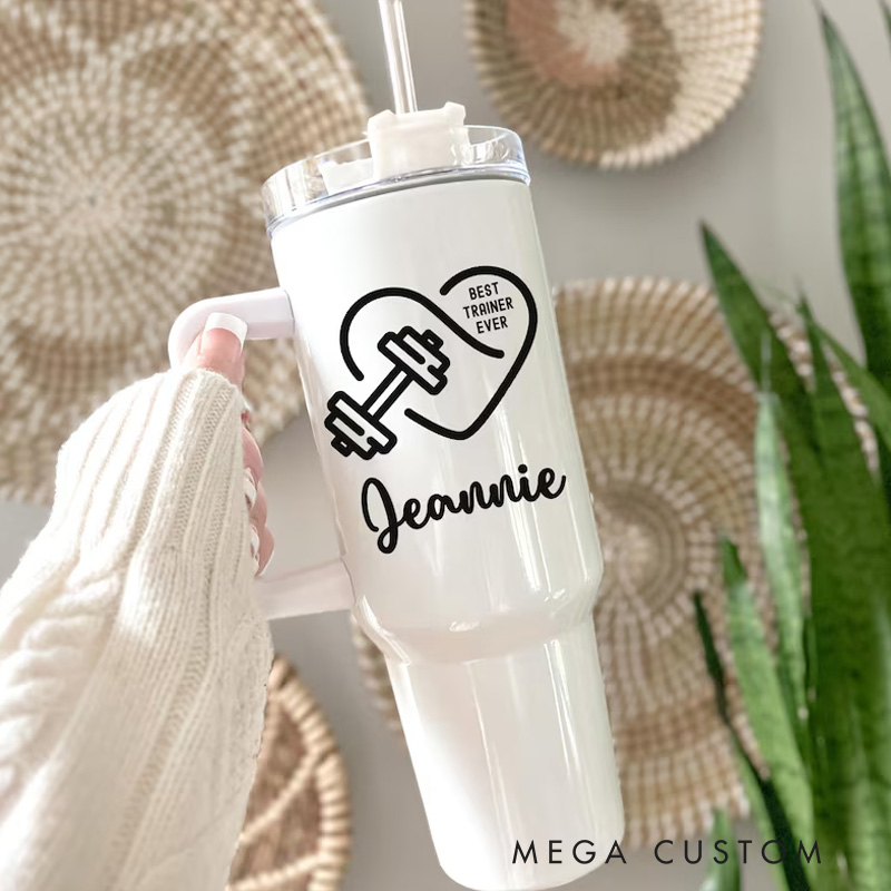 Personalized Fitness Tumbler Best Trainer Ever Exercise Group Fitness Instructor Gift for Gym Lovers
