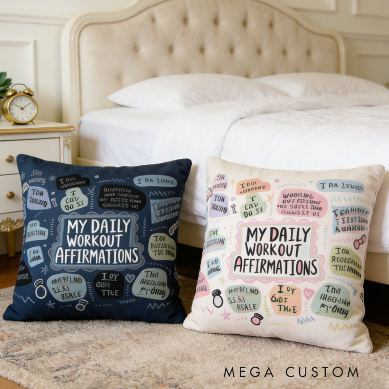 Personalized Couple Throw Pillow Workout Cushion Gym Motivation Gift Fitness Enthusiast Gift for Gym Lover