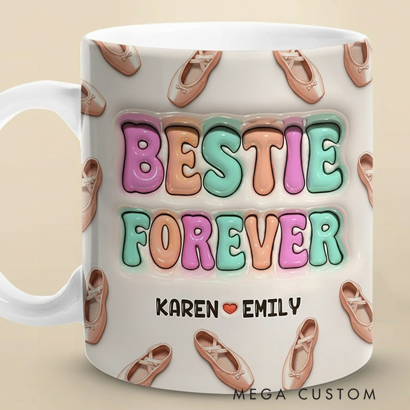 Personalized Mugs for Besties and Sisters Customizable Icons and Names Perfect Gift for Closest Friends Besties Sisters Ballet Dancer for Birthday Holiday