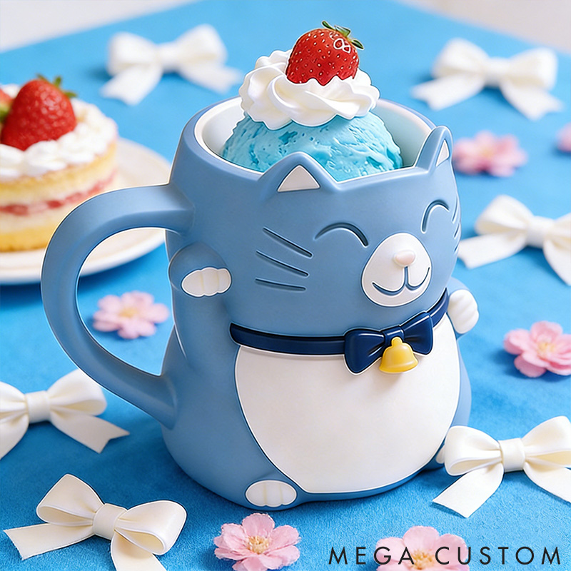 Personalized Cat Lover Bell Buddy Ice Cream Pint Holder 3D Printed with Spoon Slots & Snack Drawer for Cat Lover