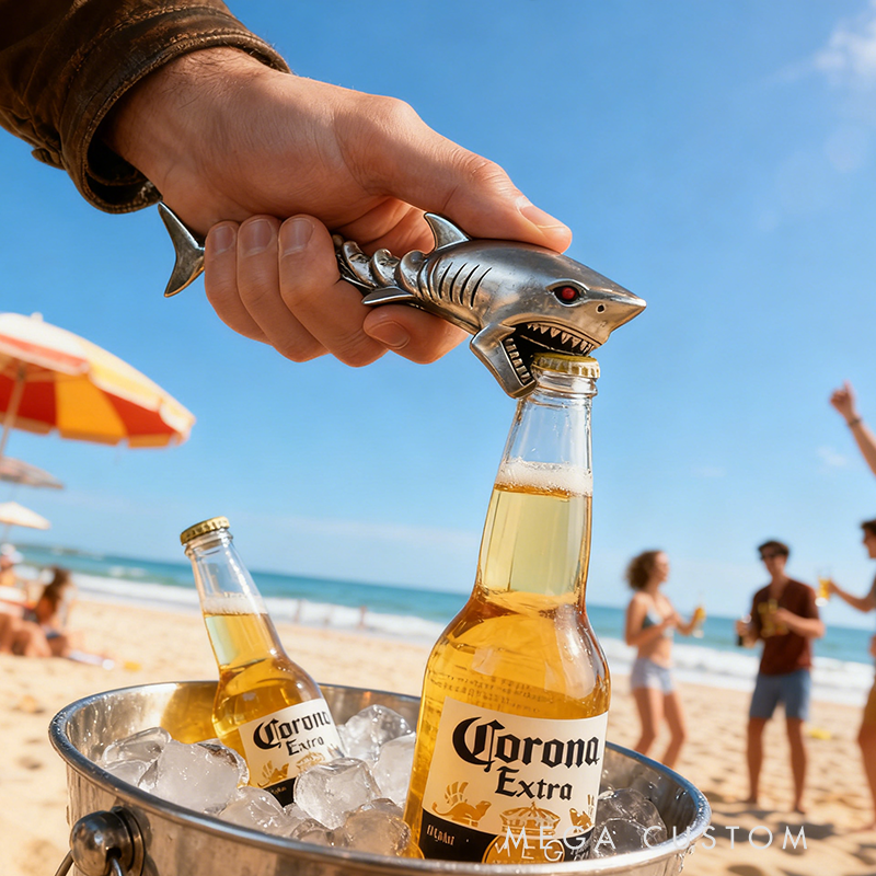 Shark Shaped Metal Bottle Opener - Beach & Party Themed Bar Tool for Beer