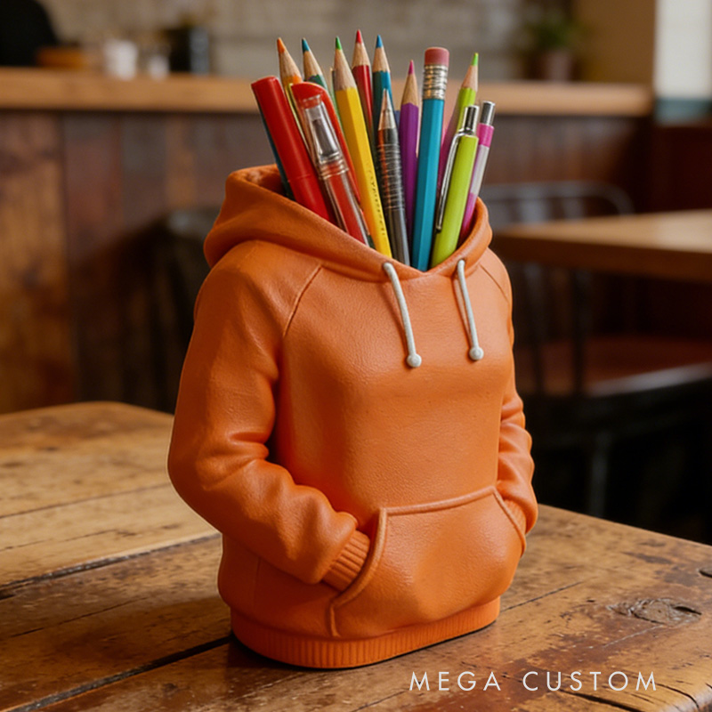 Personalized Hoodie Pencil Holder Sweatshirt Desk Organizer Streetwear Decor Teen & Student Gift Casual 3D Model