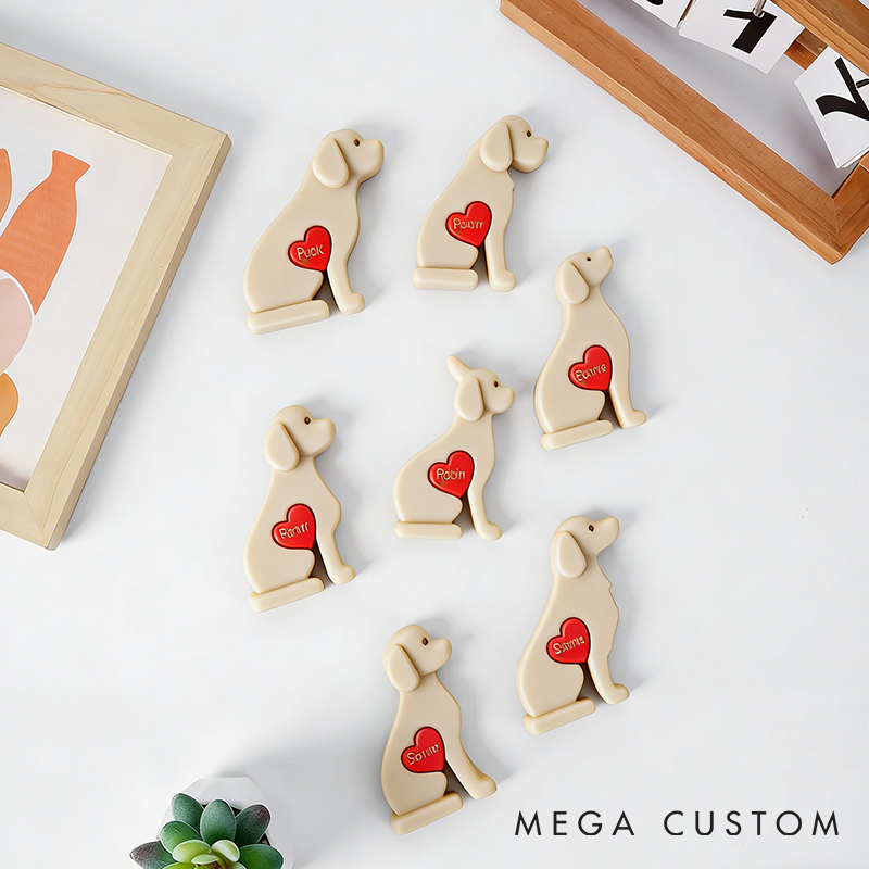 Personalized Dog Lover Mini Pocket Dog with Red Heart Name Collectible Statue Desk Decor Birthday Gift for Dog Lovers Owners