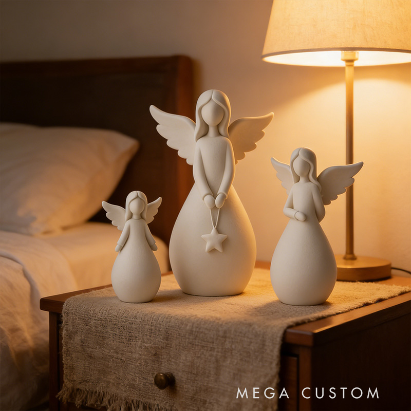 Personalized Angel Set 3D Printed Home Decor Spiritual Gift Prayer Space Gift Religious Home Decor for her