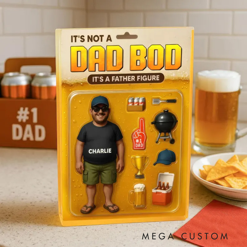 Personalized It's Not a Dad Bod It's a Farther Figure Acrylic Photo Block Plaque with Name Gift for Chef Baking Lovers Baker