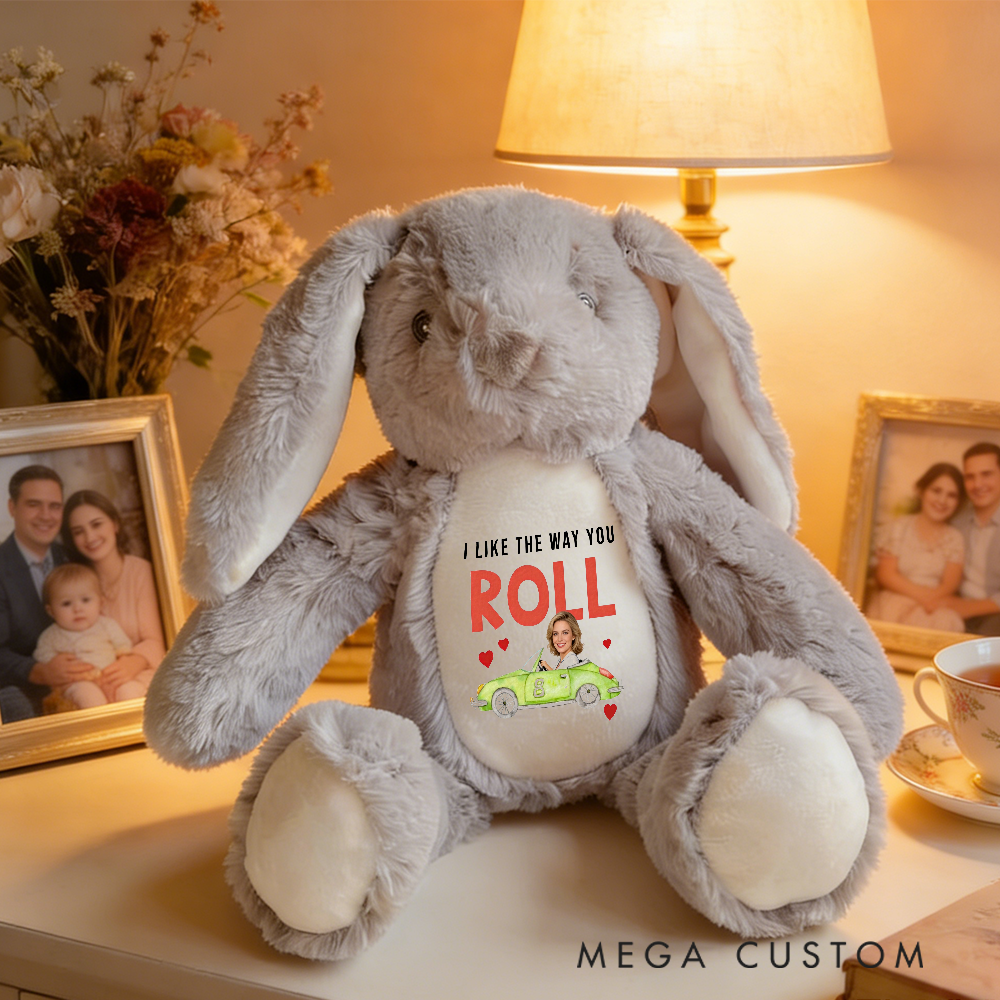 Personalized Racing Bunny Plush Custom Gift for Easter Valentine’s Day and Racing Fans