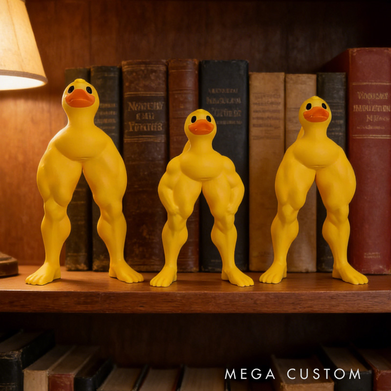 Personalized 3D Printed Funny Muscle Muscular Legs Duck Meme Desk Decor Birthday Gift for Friends Gym Rat Gym Lovers