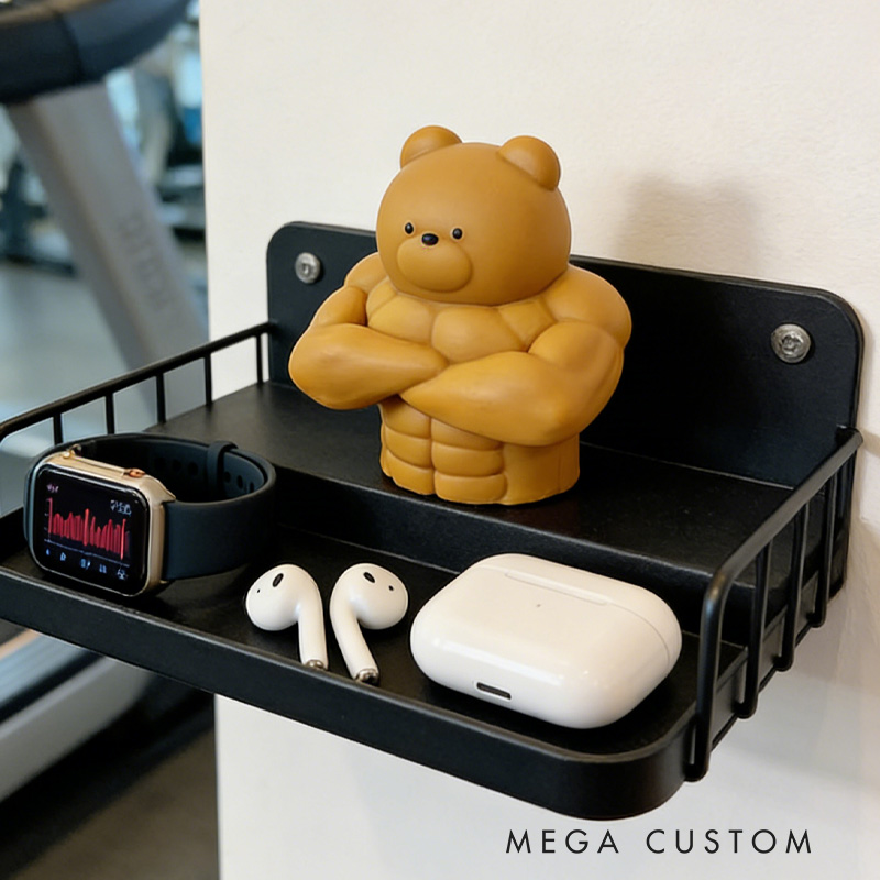 Personalized 3D Printed Hench Couple Bear Muscular Gym Gift Desk Mascot Weightlifter Strength Trainer Desk Decor Gift for Friends Gym Rat Gym Lovers
