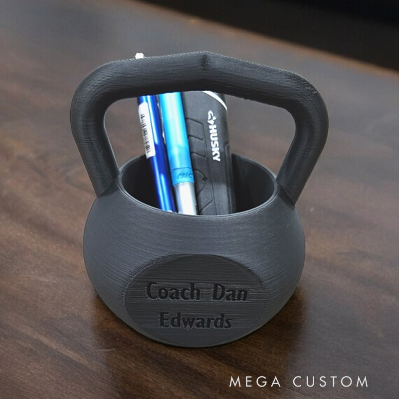 Personalized KettleBell Pen Holder Gym Desk Organizer Gym Gift CrossFit Pen Cup Gym Accessory Great Gift for Coach Trainer Gym Lover