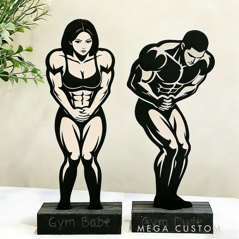 Personalized Standing Gym Bathroom Sign People 3D Printed Custom Fitness Gym I Have To Pee CrossFit Personal Trainer Gift for Coach Trainer Gym Lover