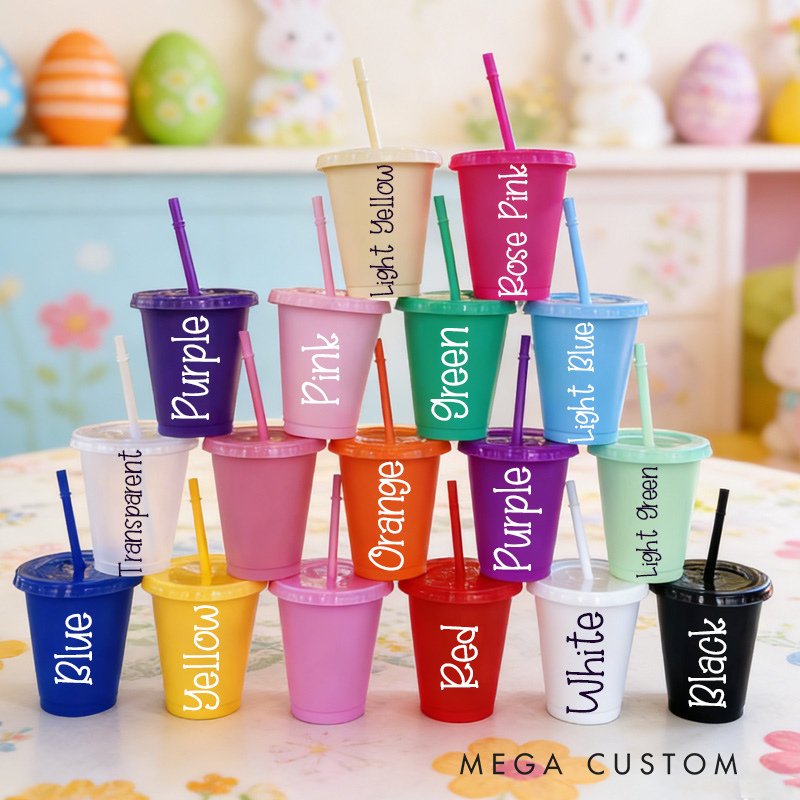 Personalized Name Reusable Red Cup Fun Custom Gift for Kids School Party Favor Everyday Use Children's cup with straw