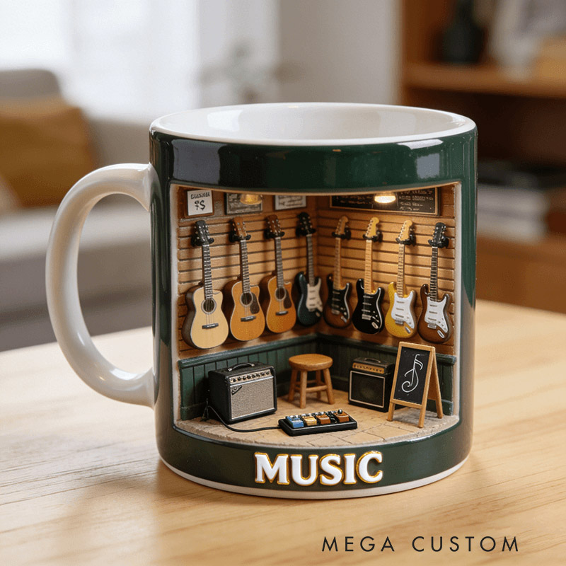 Personalized Musical Instrument Store Mug Custom Style and Name for Music Lovers for Musical Instrument Store Employees