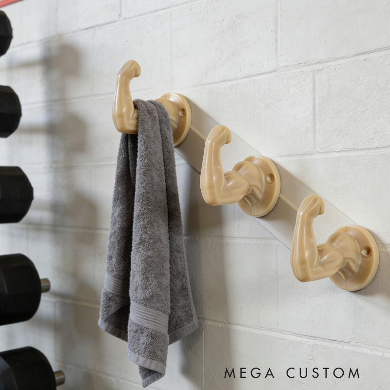 Personalized 3D Printed Cast Iron Muscle Wall Hook 18 Colors Fitness Gym Decor Athlete Gift for Coach Trainer Gym Lover