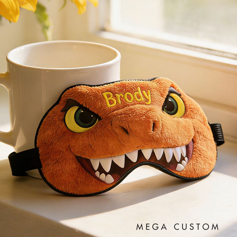 Tyrannosaurus rex  Personalized Tyrannosaurus Rex Whimsical Dinosaur Sleep Eye Mask Custom Eye Cover Comfortable Gift for Children