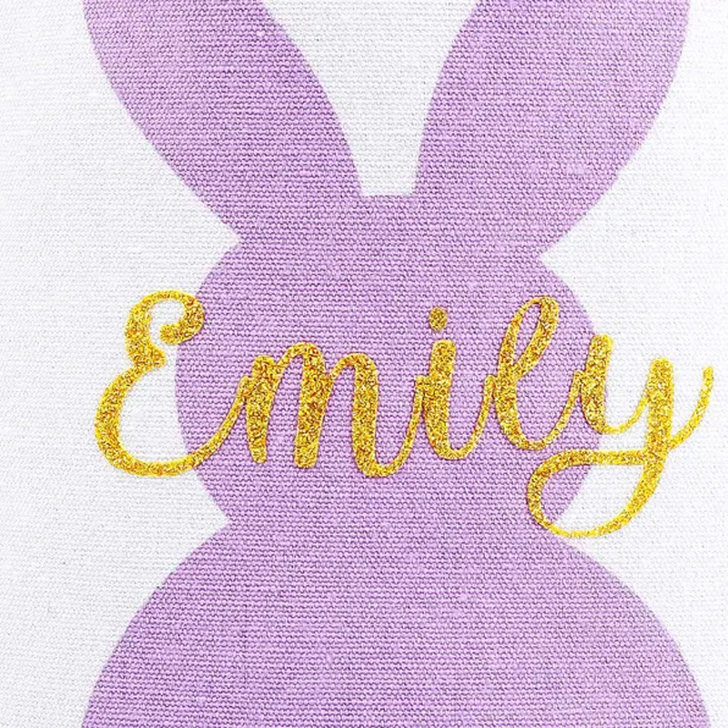 Personalized Easter Bunny Tail Theme Name Basket Cute Spring Gift Bag for Egg Hunt and Holiday Celebration