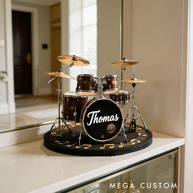 Personalized Mini Drum Set Desktop Figurine for Music Lovers Acrylic Plaque Gift for Room Music Studio