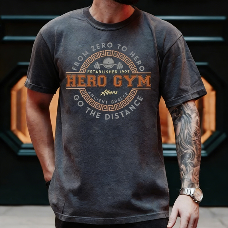 Personalized Washed T-Shirts Hero Gym Comfort Colors Shirt Muscular Gym Dad T-Shirt for Gym Lovers