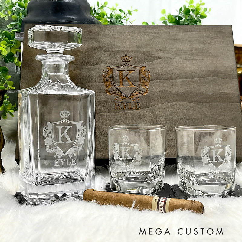 [Copy]Personalized Engraved Whiskey Glass Set Gift for Husband Boyfriend Father Valentine's Day Anniversary