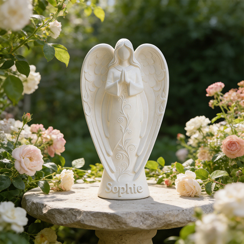 Personalized 3D Printed Light Up Angel Candle Holder with Custom Name Spiritual Gift Prayer Space Gift Religious Home Decor for her