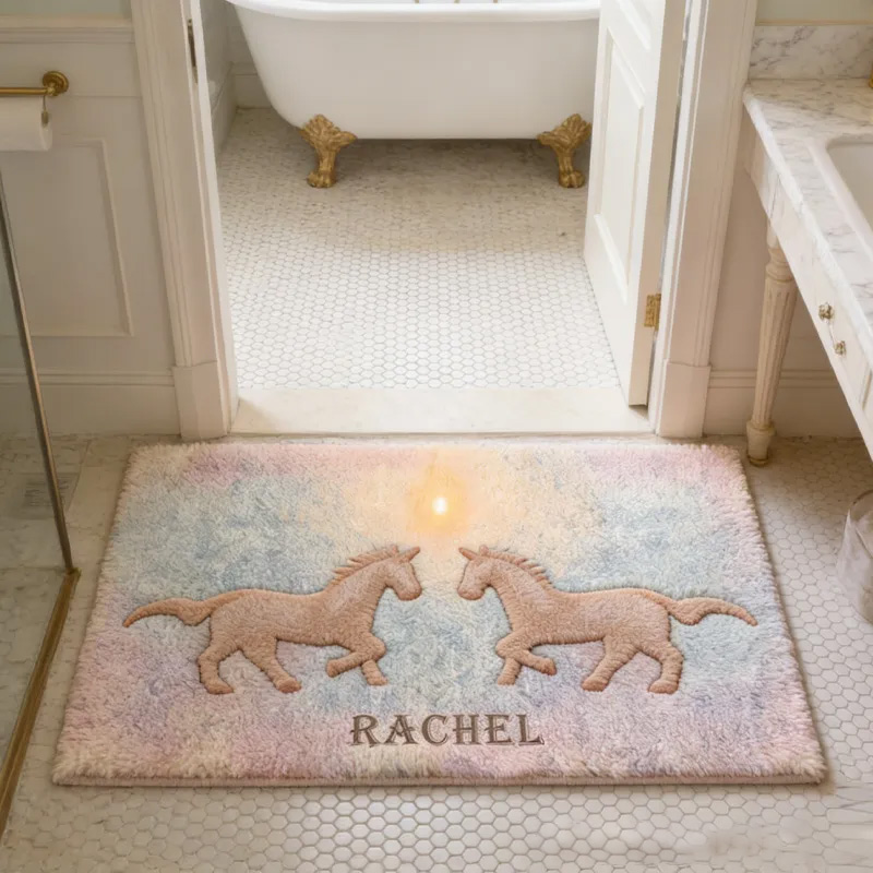 Personalized Rugs Riding Dreaming Horses Birthday Gift for Family Friends for Family for Riding Lovers Equestrian Lovers