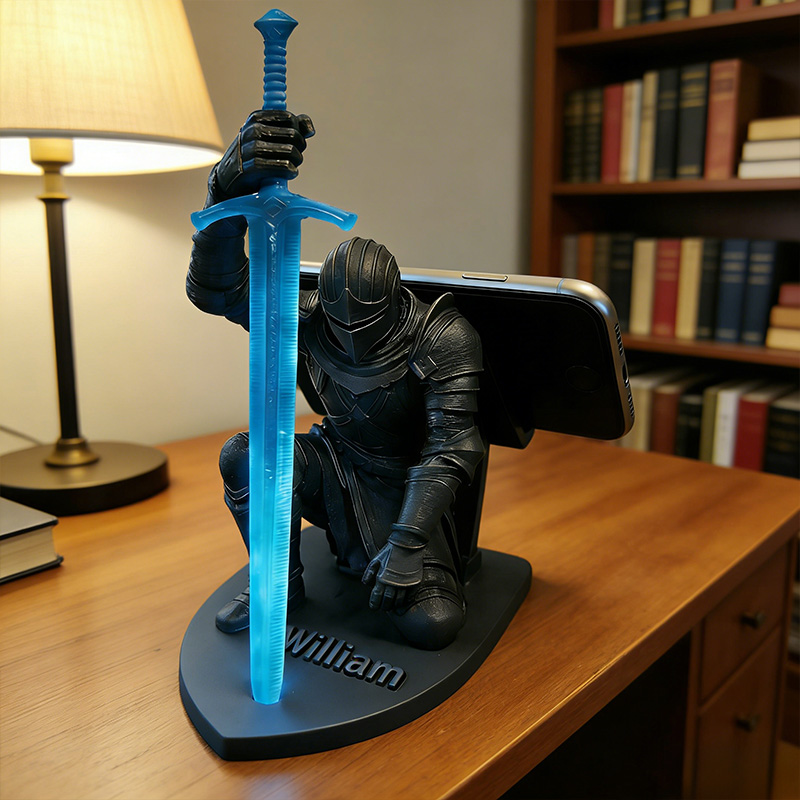 Personalized Armor of God 3D Printed Phone Stand with Custom Name Religious Gift Faith Gift for Christian Men