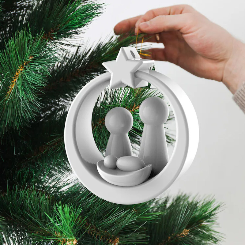 Personalized Nativity Scene 3D Printed Christmas Ornament Religious Home Decor Holy Family Keepsake Christian Gift