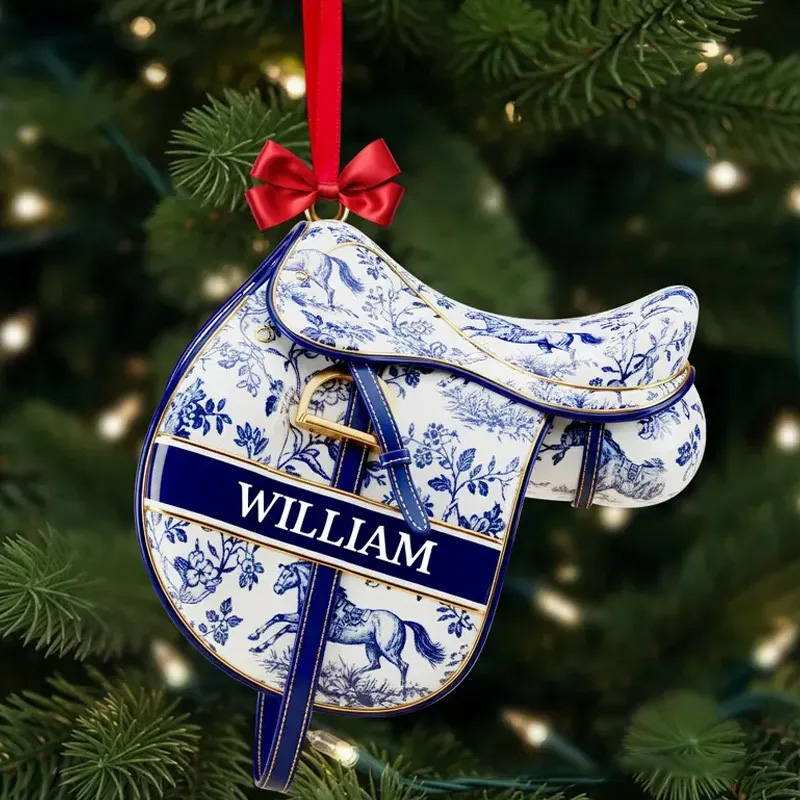 Personalized Equestrian Saddle Xmas Ornament Xmas Gift Horse Riding Gift Xmas Horse Ornament Horseback Rider Gift for Horse Riding Lovers  Equestrian Lovers