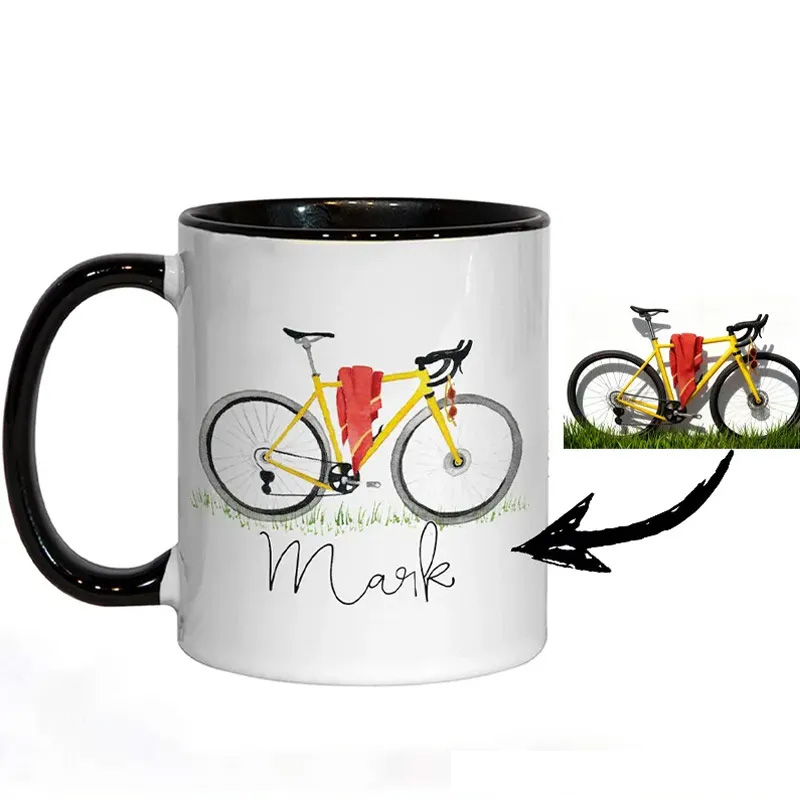 Personalized Cycling Gift Mug Great Gift for Cyclists Road Bicycle Bike Biker Design