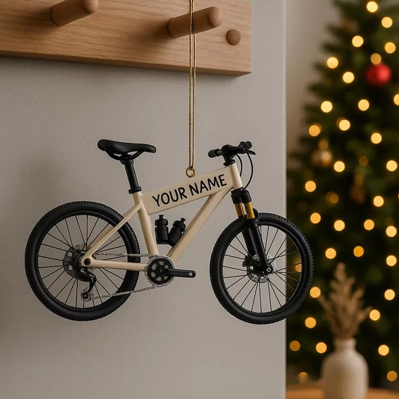 Personalized Mountain Bike Ornament Christmas Gift for Bicycle Rider Bike Xmas Ornament Bicycle Gift Idea