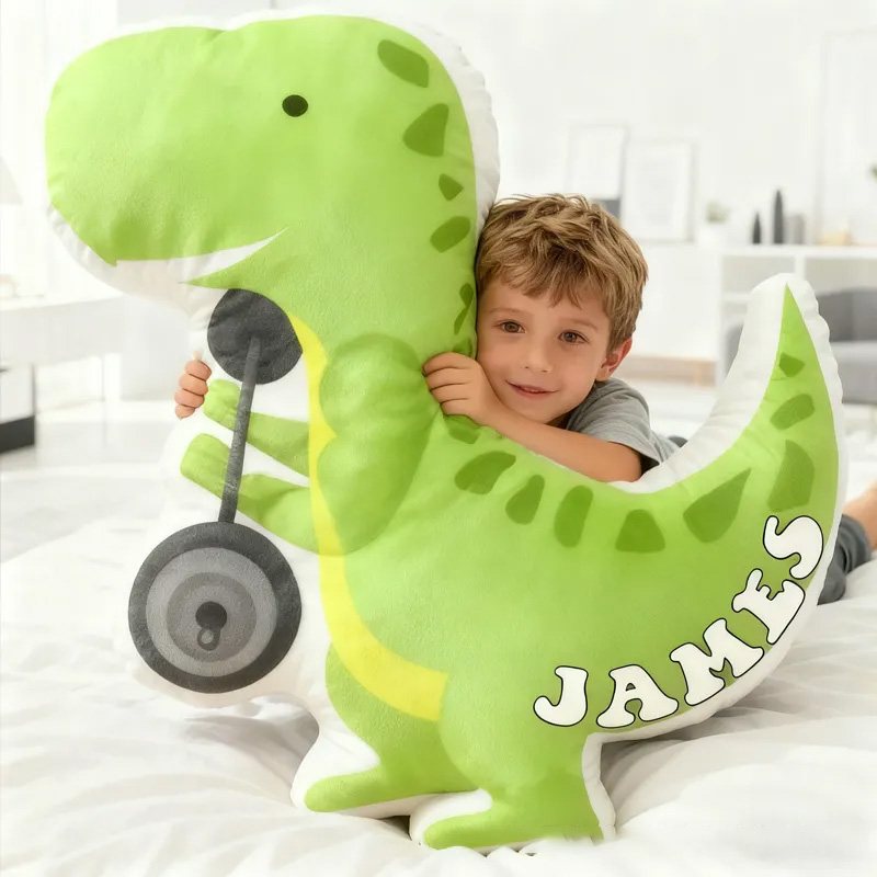 Personalized Fitness Dino Pillow Rainbow Throw Pillow Graphic 3D Print Trainer Fitness Planner Decoration Pillow Exercise Sport Gym Rat Weightlifting Pillow for Kids Gym Lovers