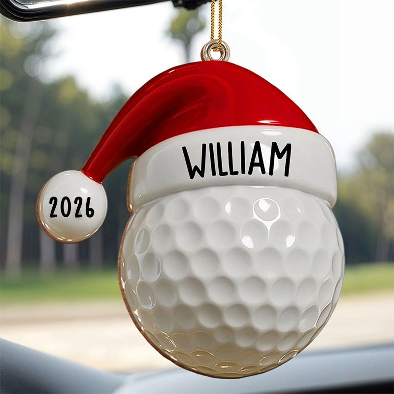 Personalized Sports-Themed Acrylic Christmas Ornament with Custom Name and Year  