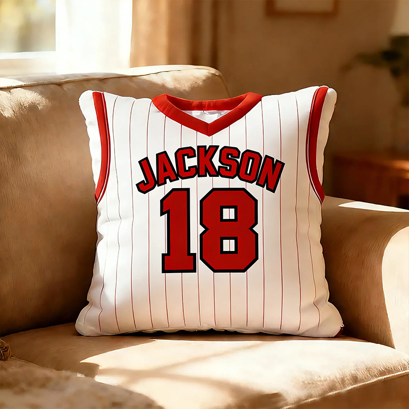 Personalized Graphic3DPrint Soccer Jersey Pillow with Custom Name and Number for Sports Enthusiasts
