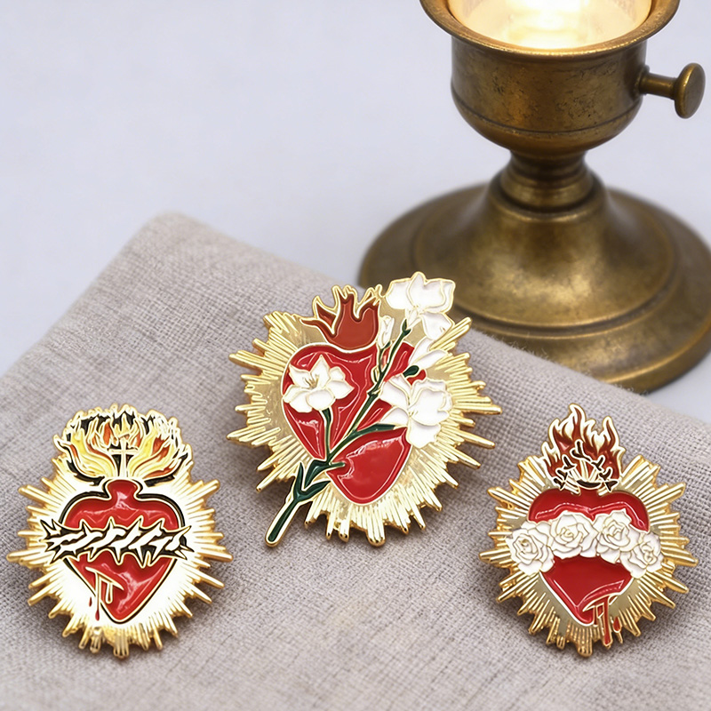 Personalized Immaculate Sacred Heart Pins Catholic Virgin Mary Gift Religious Gift for Friends and Family