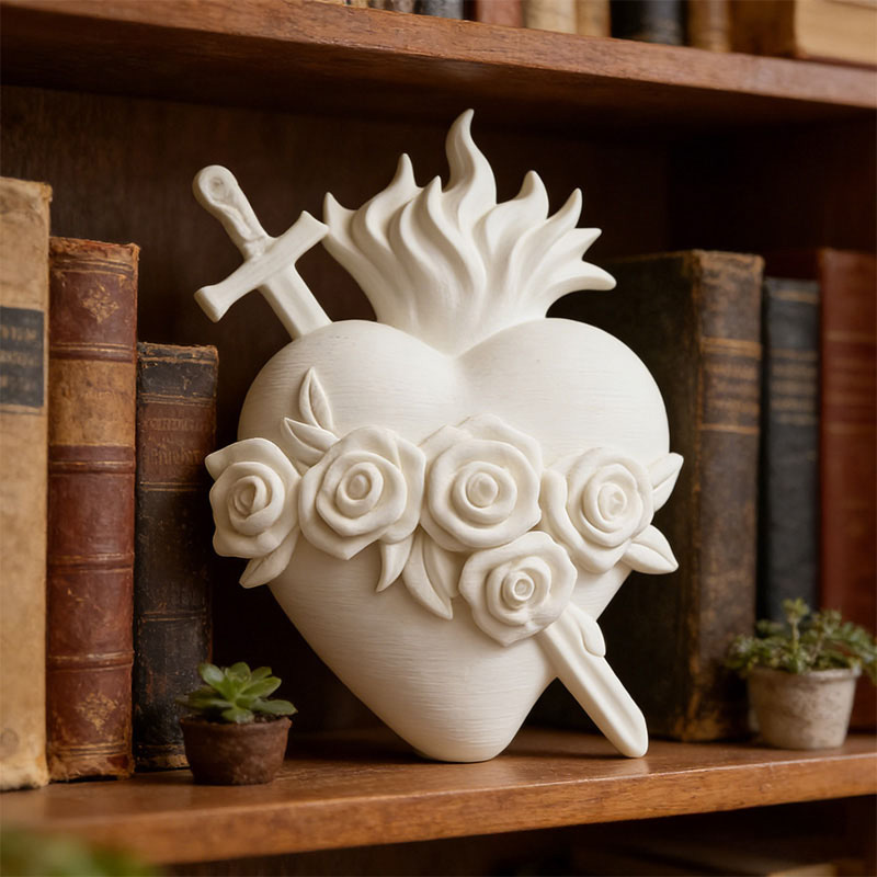 Personalized Catholic Home White Sacred Heart 3D Printed Home Decor Religious Gift Catholic Gift Prayer Corner Faith Gift