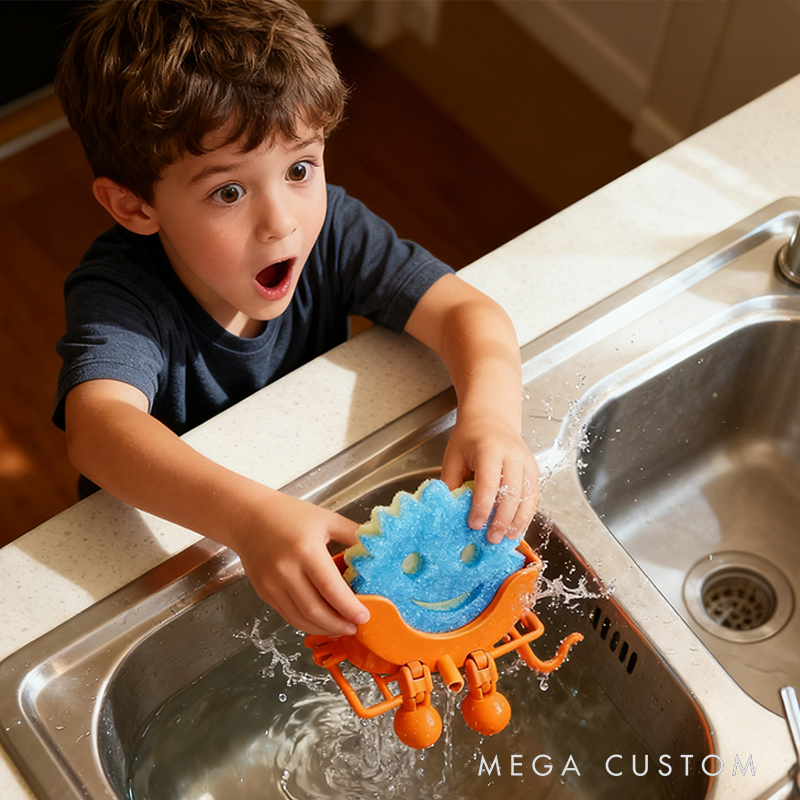3D Printed Sink Sponge Holder - Funny Smiley Face Kitchen Organizer with Drainage Legs