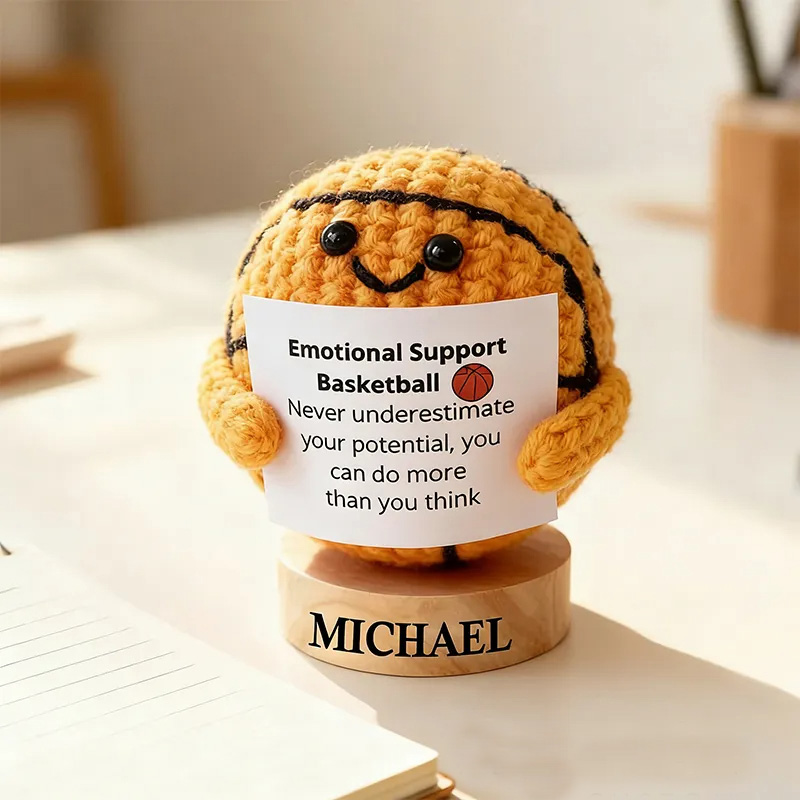 Personalized Emotional Support Basketball Toy with Name Cheer Up Gift For Basketball Team Player