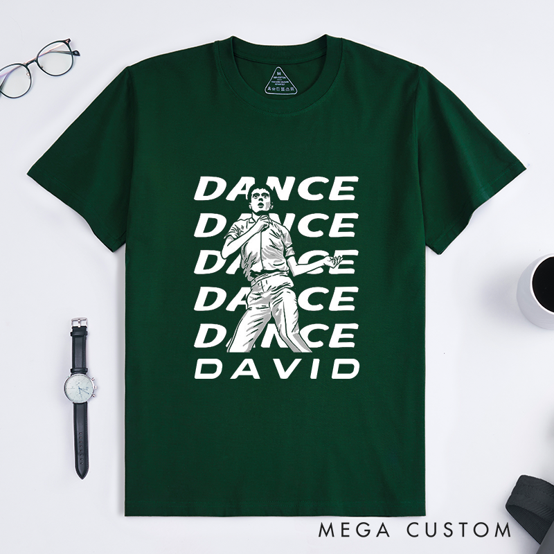 Personalized Classic T-Shirts Dance Theme Custom Name Tee Gift for Dance Lovers Unisex Unique Fun Dancing Shirt for Men Women Friends Birthday Party 