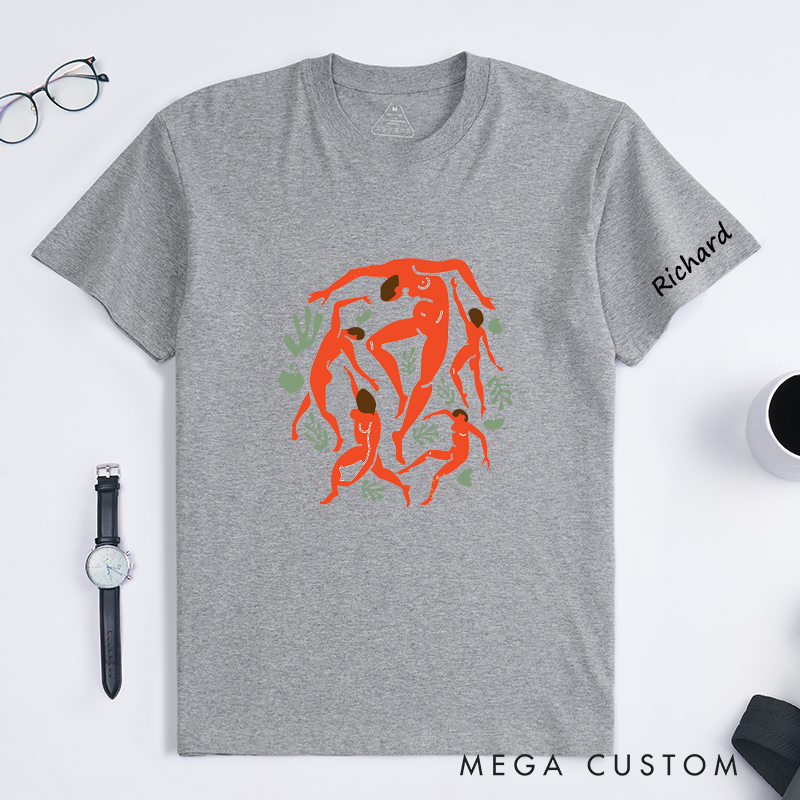 Personalized Classic T-Shirts  Dance Art Abstract Human Figure Custom Gift for Men and Women Unique Artistic Expression Tee for Birthday Present